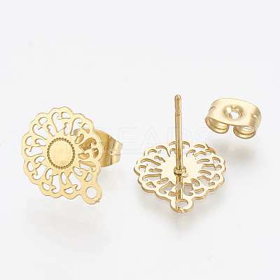 304 Stainless Steel Stud Earring Findings STAS-S079-35A-1