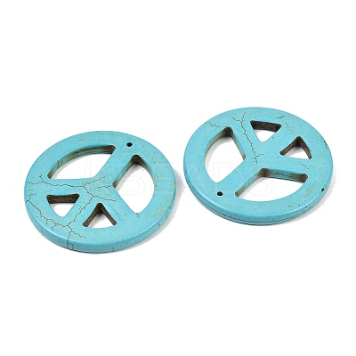 Synthetic Howlite Big Pendants TURQ-GP204-1-1