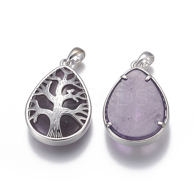 Natural Amethyst Pendants G-XCP0001-42-1