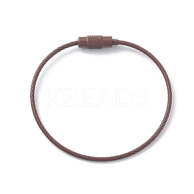Baking Paint Stainless Steel Cable Wire Keychain AJEW-WH0413-15K-1