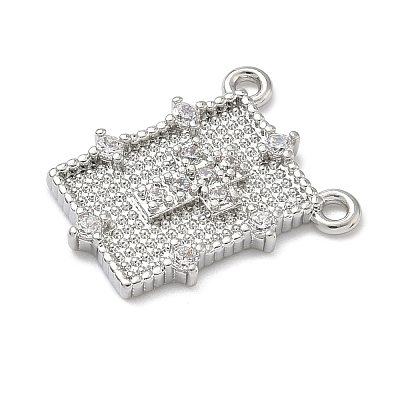 Brass Micro Pave Cubic Zirconia Pendants KK-C156-26P-1