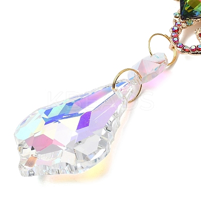 Alloy Rhinestones & Glass Charm Suncatchers HJEW-E013-01G-A-1