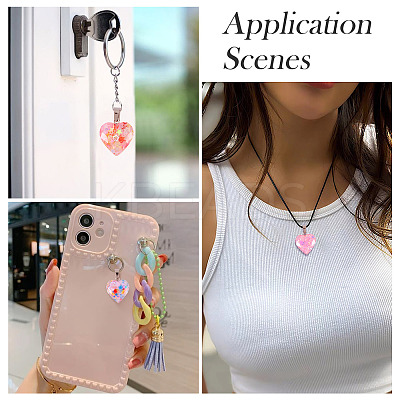 15Pcs Luminous Resin Sequins Pendants RESI-TA0004-20C-1