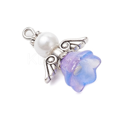 Glass Pearl Pendants PALLOY-JF03655-01-1