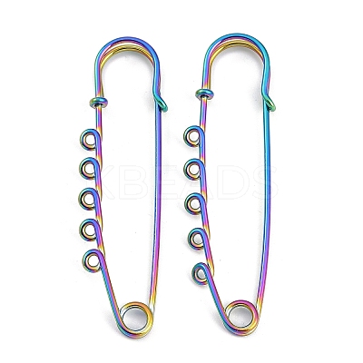 Ion Plating(IP) 304 Stainless Steel Safety Pins Brooch Findings STAS-K252-05C-RC-1