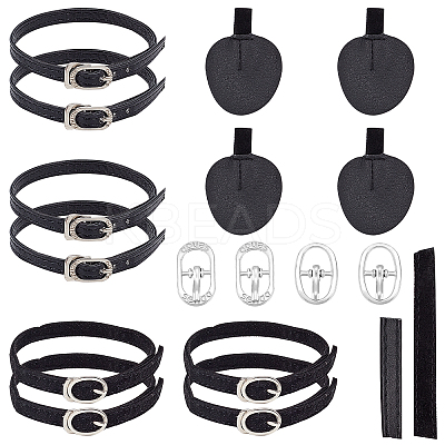 AHADEMAKER 4 Sets 2 Style PU Leather Cloth High-heeled Shoelaces Kit AJEW-GA0004-24-1