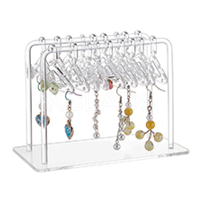 2-Row Coat Hanger Removable Acrylic Earring Displays EDIS-WH0041-02C-01-1