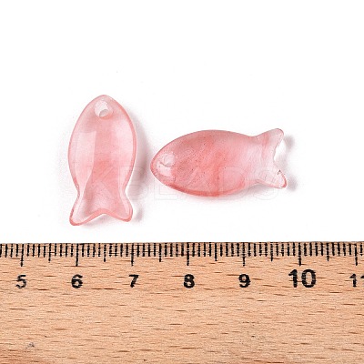 Cherry Quartz Glass Pendants G-N342-106M-1