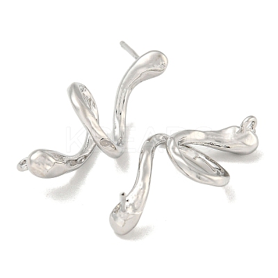 Brass Ear Studs Findings LS-KK-R154-02P-1
