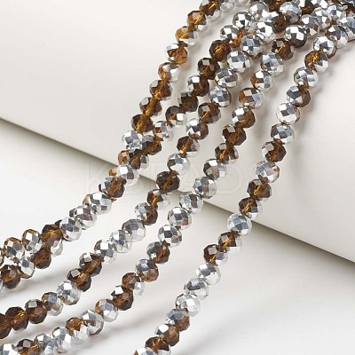 Electroplate Transparent Glass Beads Strands EGLA-A034-T4mm-M-1