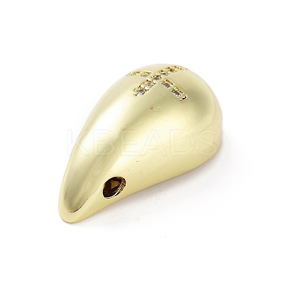 Rack Plating Brass Micro Pave Clear Cubic Zirconia Pendants KK-H474-18G-03-1