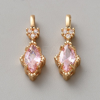 Brass Micro Pave Cubic Zirconia Pendants KK-WH0095-09B-1