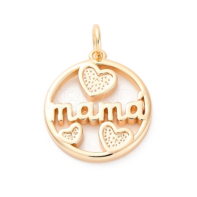 Mother's Day Brass Pendants KK-D360-19G-1