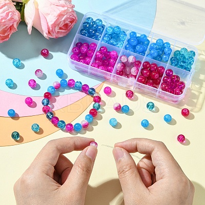 10 Colors Crackle & Baking Paint & Imitation Jade Glass Beads DGLA-YW0001-24A-1