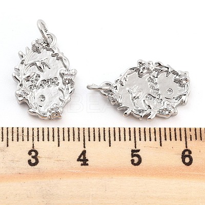 Rack Plating Brass & Clear Cubic Zirconia Pendants KK-S371-03P-1