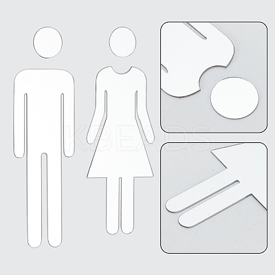 Acrylic TOILET Sign Stickers DIY-WH0569-66B-01-1