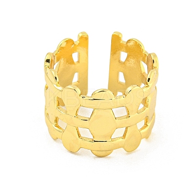 304 Stainless Steel Fence Open Cuff Ring RJEW-G321-04G-1