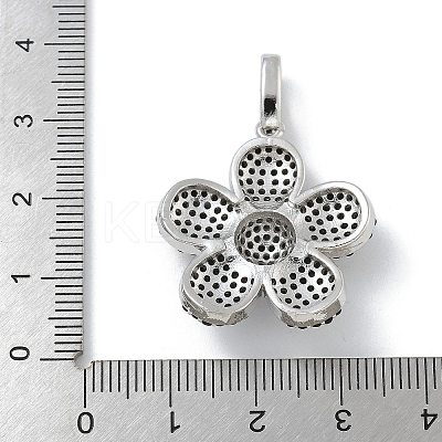 Rack Plating Brass Micro Pave Clear Cubic Zirconia Pendants KK-G515-63P-02-1