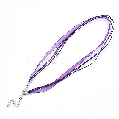 Waxed Cord and Organza Ribbon Necklace Making LS-X-NCOR-T002-193-1