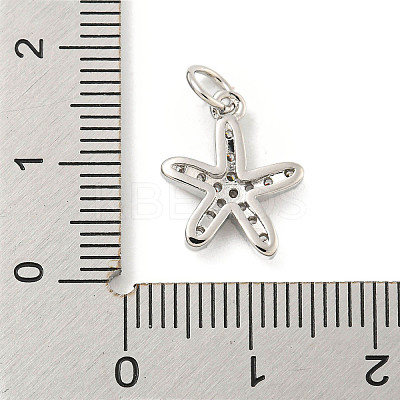 Rack Plating Brass Micro Pave Clear Cubic Zirconia Pendants KK-B093-02H-P-1