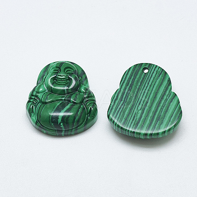 Synthetic Malachite Pendants G-T122-15B-16-1