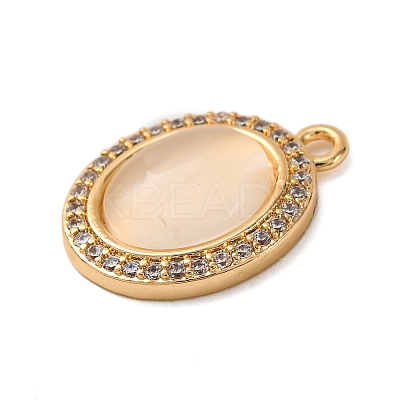 Brass Micro Pave Clear Cubic Zirconia Pendants KK-Z066-06G-01-1