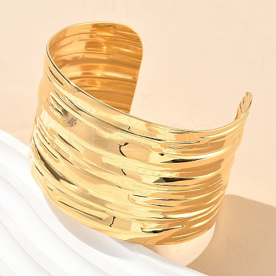 304 Stainless Steel Cuff Bangles for Women AJEW-P127-21G-1