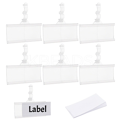Rectangle Reusable Plastic Shelf Label Holders ODIS-WH0043-56B-1