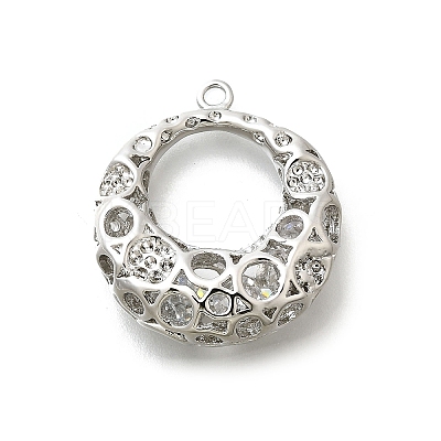 Brass with Cubic Zirconia Pendants KK-E792-10P-1
