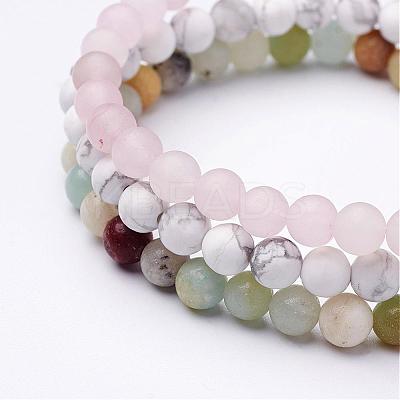 Mixed Gemstone Beaded Stretch Bracelet Sets BJEW-JB02623-1