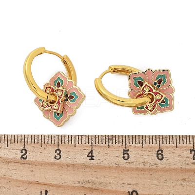 Brass Rhombus Hoop Earrings EJEW-R016-13G-03-1