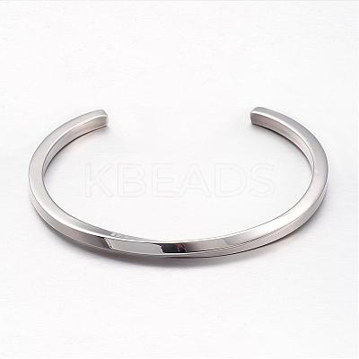 Tarnish Resistant 304 Stainless Steel Cuff Bangles BJEW-D434-05P-1