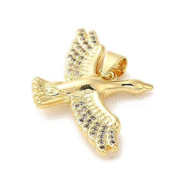 Rack Plating Brass Micro Pave Clear Cubic Zirconia Pendants KK-C047-20B-G-1