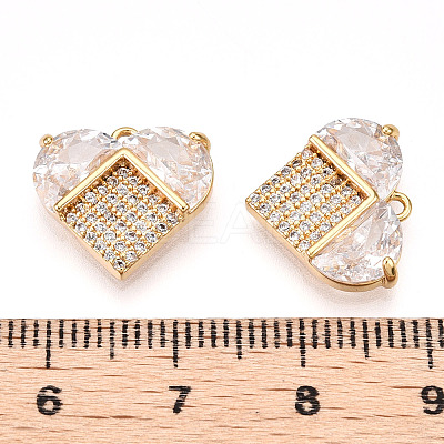 Brass Pave Clear Cubic Zirconia Charms KK-N254-168G-1