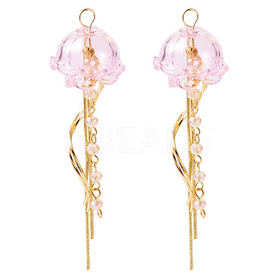 2Pcs Jellyfish Glass Big Pendants EJEW-TAC00009-1