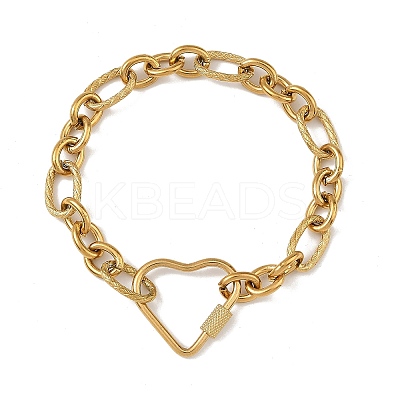 304 Stainless Steel Figaro Chain Bracelets for Women BJEW-JB14205-1