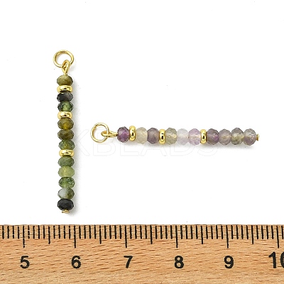 Natural Mixed Gemstone and Brass Pendants PALLOY-JF05905-1
