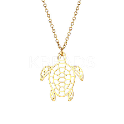 304 Stainless Steel Geometric Artistic Hollow Animal Pendant Necklaces JK0174-4-1
