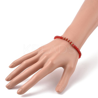 Round Natural Malaysia Jade(Dyed) Bead Stretch Bracelets BJEW-JB09127-1