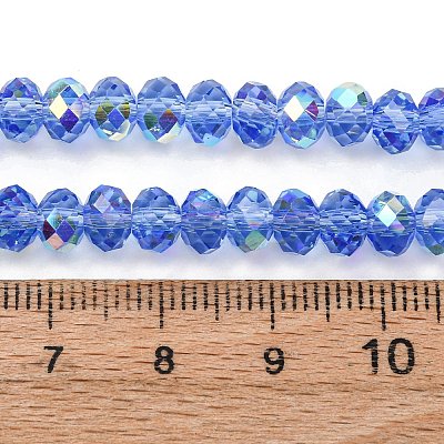 Electroplate Transparent Glass Beads Strands EGLA-A046-01B-20-1