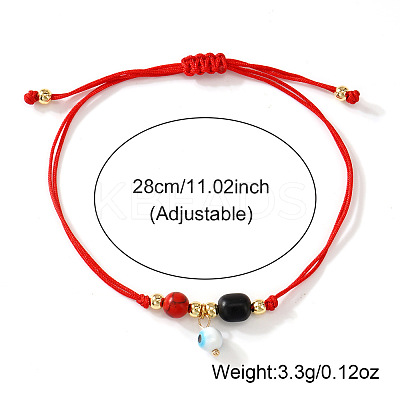Bohemian Evil Eye Glass Charm Adjustable Bracelets PL4267-1-1