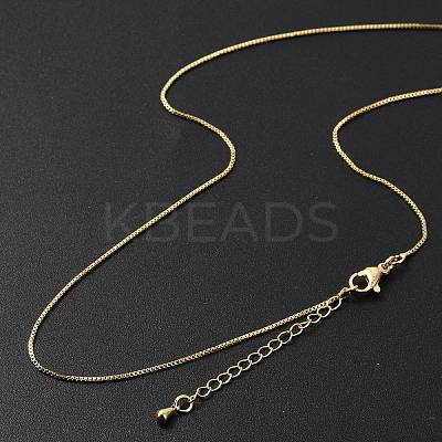 Brass Box Chain Necklaces for Women X-NJEW-D302-41G-1