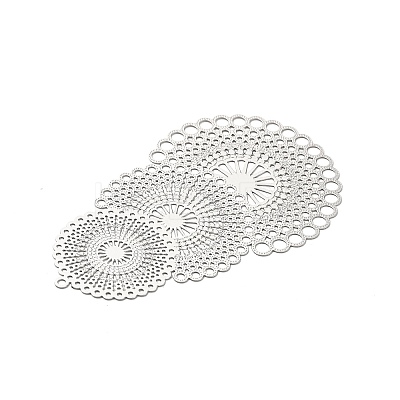 Rack Plating Brass Filigree Big Pendants KKC-K001-07P-1