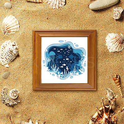1 Set Ocean Theme PET Hollow Out Drawing Painting Stencils DIY-MA0005-16-1