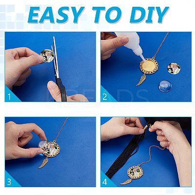 DIY Brass Graduation Cap Photo Pendant Decoration & Stainless Steel Brooches Making Kits HJEW-GA00052-01-1