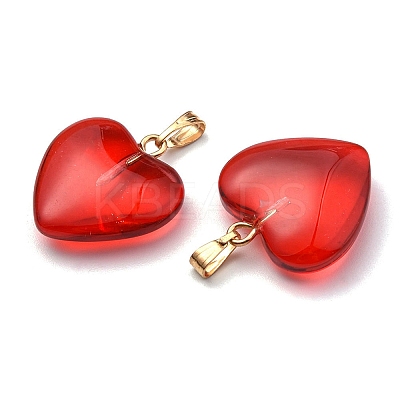 Transparent Spray Painted Glass Pendants GLAA-YW0001-98-1