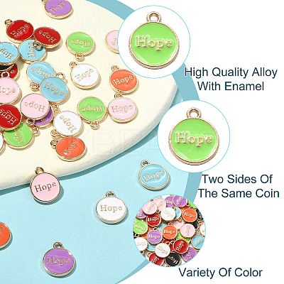 40Pcs 8 Colors Alloy Enamel Pendants ENAM-CJ0004-64-1