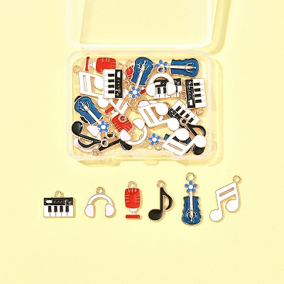 30Pcs 6 Styles Alloy Enamel Charms FIND-FS0003-99-1