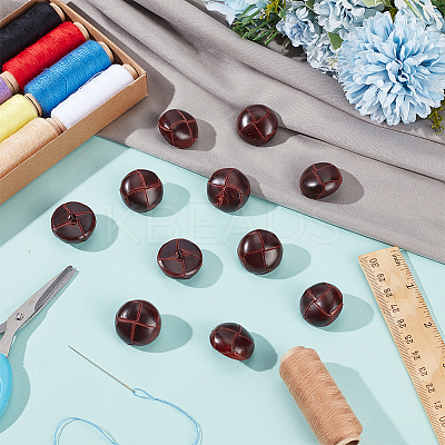 12Pcs 1-Hole Cowhide Shank Buttons BUTT-CL0001-06A-1