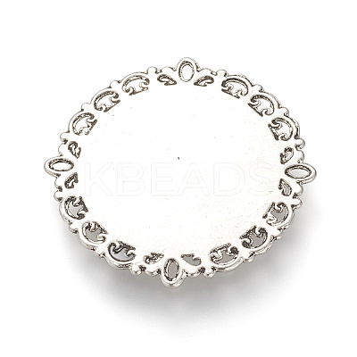 Tibetan Style Alloy Cabochon Connector Settings X-TIBE-T003-13AS-NR-1